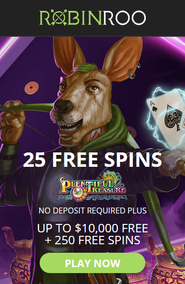 robin roo casino no deposit bonus 25 free spins on Plentiful Treasure slot